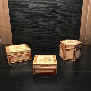 Vintage hand made wooden boxes